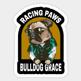 Lewis Hamilton - Racing Paws and Bulldog Grace! Sticker